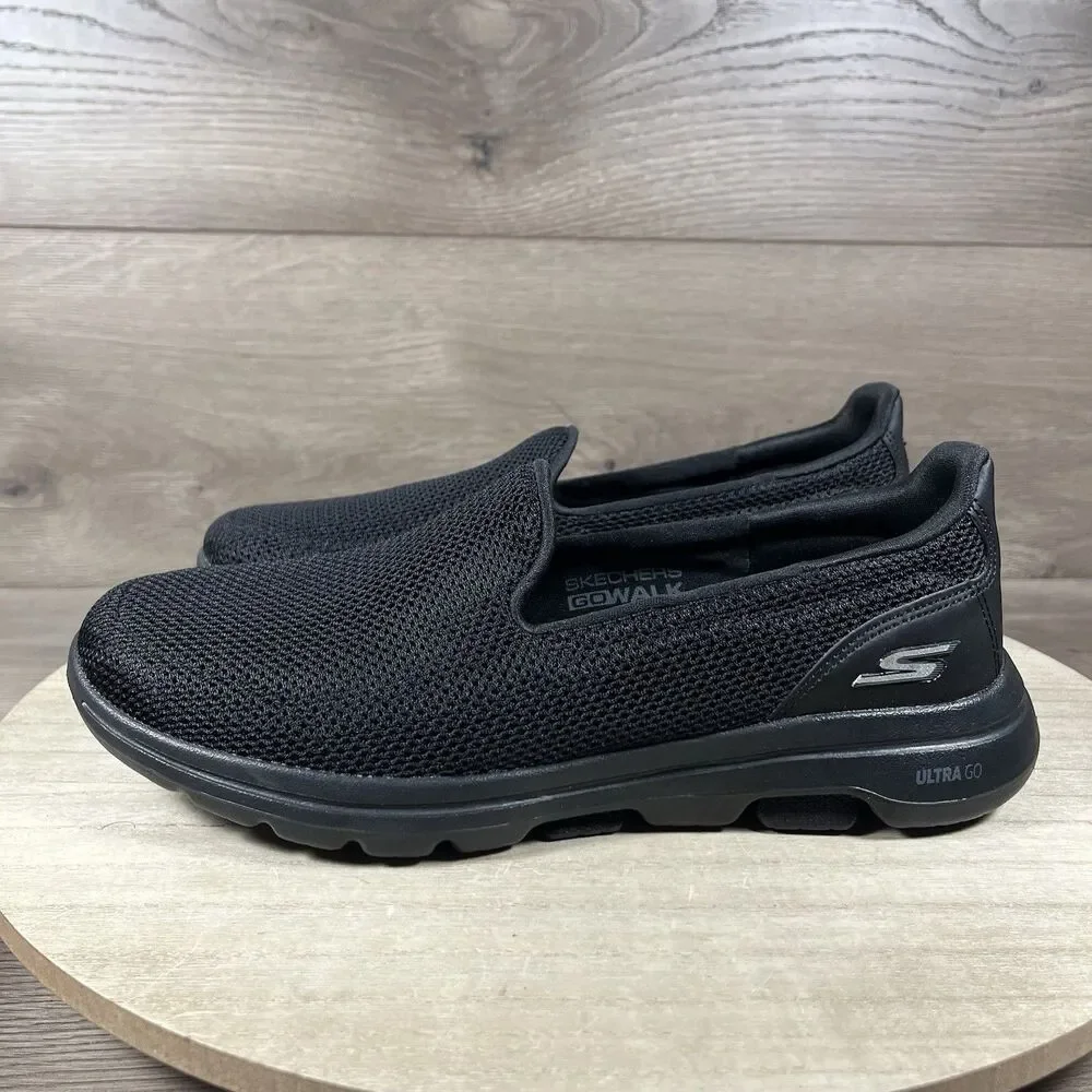Skechers Go Walk 5 Black Slip On Walking Shoes 15901 Womens Size 7 Great Shape E